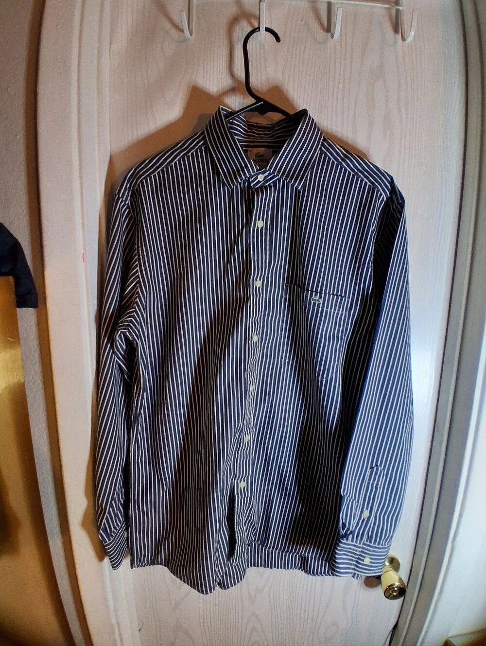 Lacoste Navy & White Pinstripe Button-Down Shirt